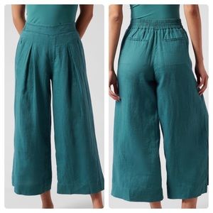 Athleta Playa Wide Crop Linen Pants Sz 0